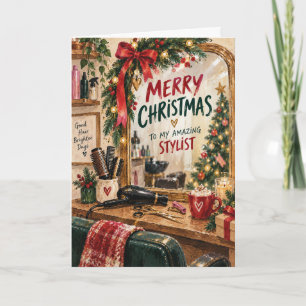 Erstaunliche Friseurin Weihnachtskarte Dankeskarte