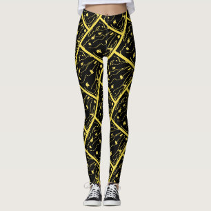 Erstaunliche gelbe Universum-Abstrakt-Druck-Leggin Leggings
