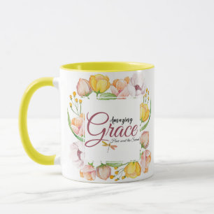 Erstaunliche Gnade Wasserfarbe floral   Tasse