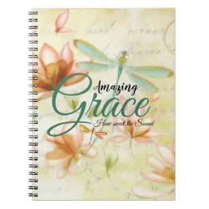 Erstaunliche Gnadenblumen und Libelle Notizblock