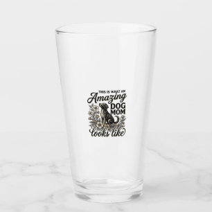 Erstaunliche Hundemutter Vintage-Blumen-Hundeliebh Glas