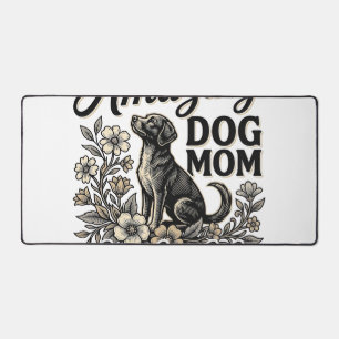 Erstaunliche Hundemutter Vintage-Blumen-Hundeliebh Schreibtischunterlage
