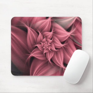Erstaunliche Korallenrosa-Blumen-Fraktal Mousepad