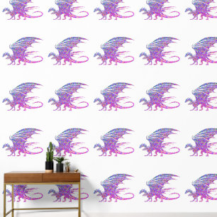 Erstaunliche Mosaik-Lila-Drache Tapete