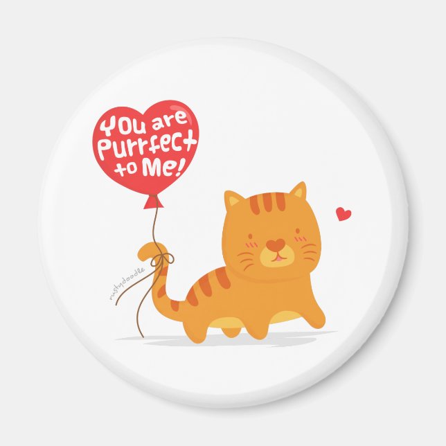 Erstaunliche Pun Liebe Spaß Niedlich Kitty Cat Car Magnet (Vorne)