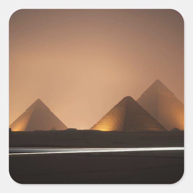 Erstaunliche Pyramiden Quadratischer Aufkleber (Vorderseite)