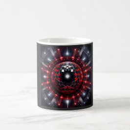 Erstaunliche rote/schwarze karierte Mandelbrot-Ste Kaffeetasse