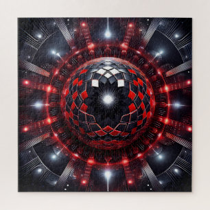 Erstaunliche rote/schwarze karierte Mandelbrot-Ste Puzzle