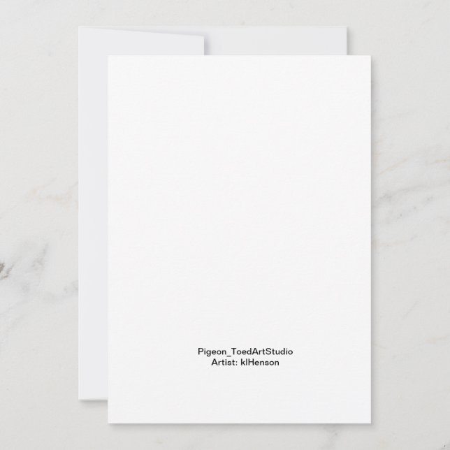 Erstaunliche, skurrile Wasserfarbe. Einladung (Rückseite)