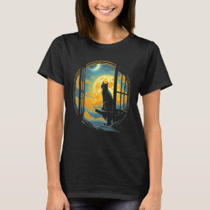 Erstaunliche süße Katzenmotive Katze mit Mond Katz T-Shirt