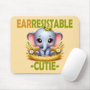 Erstaunliche Süsse Spaß Pun. Baby Elephant Cartoon Mousepad