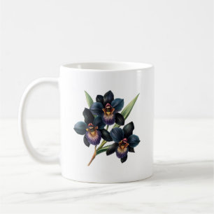 Erstaunliche vintage klassische schwarze Orchidee  Kaffeetasse