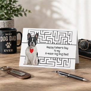 Erstaunlicher Boston Terrier Hund Papa Frohen Vate Karte