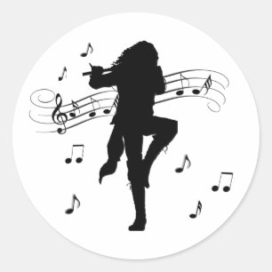 Erstaunlicher einsamer Flötenspieler Musik  Runder Aufkleber