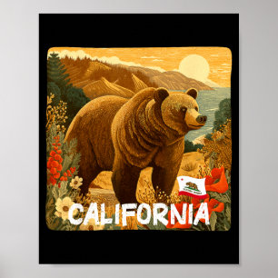 Erstaunlicher kalifornischer Bär in der Natur-Graf Poster