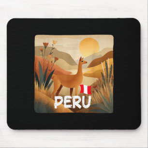 Erstaunlicher Lama in Peru Farben Kostüm Mousepad