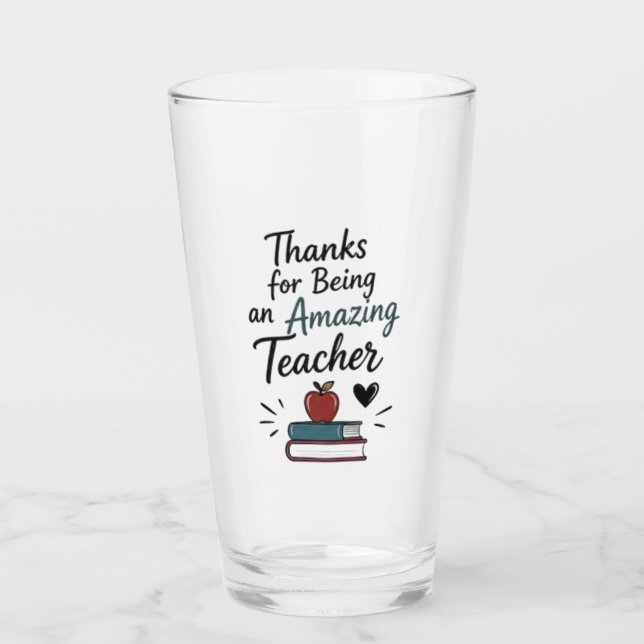 Erstaunlicher Lehrer Danke  Glas (Vorderseite)