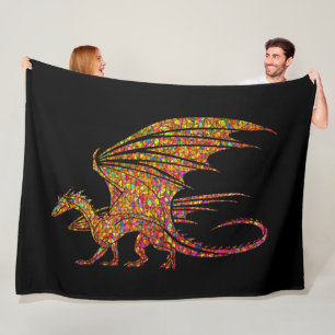 Erstaunlicher Mosaik-Drache Fleecedecke