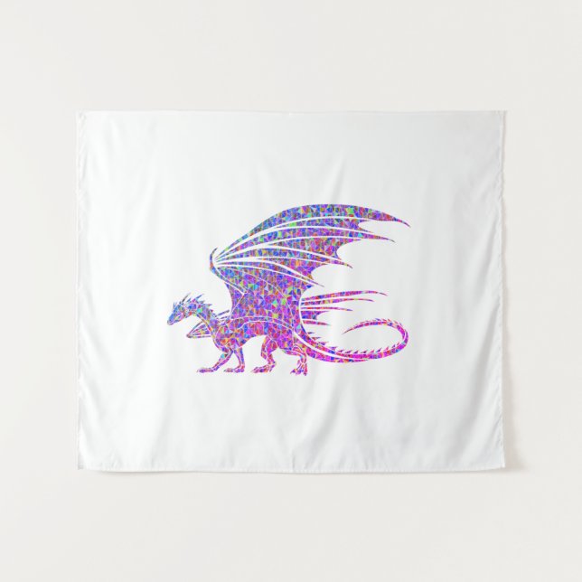 Erstaunlicher Mosaikdrache Wandteppich (Vorderseite (Horizontal))