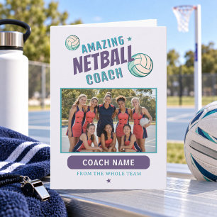 Erstaunlicher Netball-Trainer Personalisierter Nam Dankeskarte