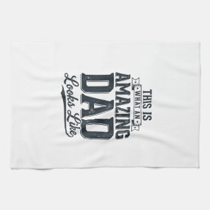Erstaunlicher Papa Vintage-Typografie-Shirt-Design Geschirrtuch