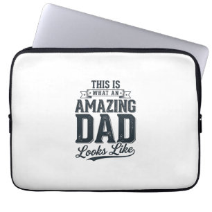 Erstaunlicher Papa Vintage-Typografie-Shirt-Design Laptopschutzhülle