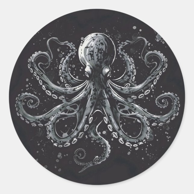Erstaunlicher Rocktopus Runder Aufkleber (Vorderseite)
