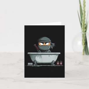 Erstaunlicher Samurai-Ninja in der Badewanne Grafi Karte