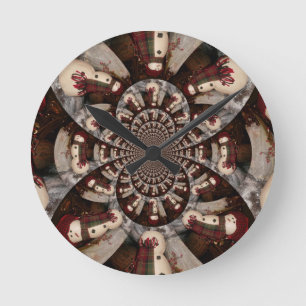 Erstaunlicher Schneemann Runde Wanduhr