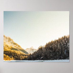 Erstaunlicher schneereicher Herbsttag Poster