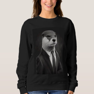 Erstaunlicher Seeotter Tier Cooler Otter Im Schwar Sweatshirt