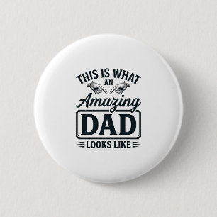 Erstaunlicher Vater Vintage Gravur Typography Desi Button