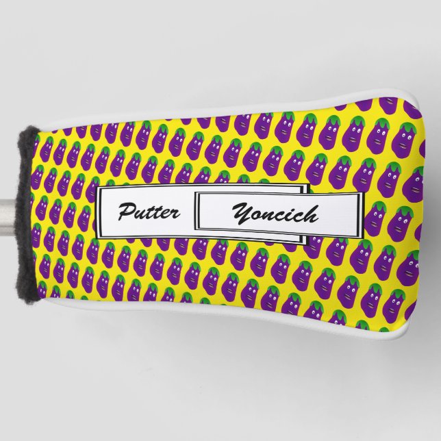 Erstaunliches Eggplant von Kenneth Yoncich Golf Headcover (Vorderseite)