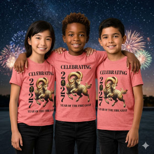 Erstaunliches Gold Chinesisches Jahr des Feuerzieg Tri-Blend Shirt