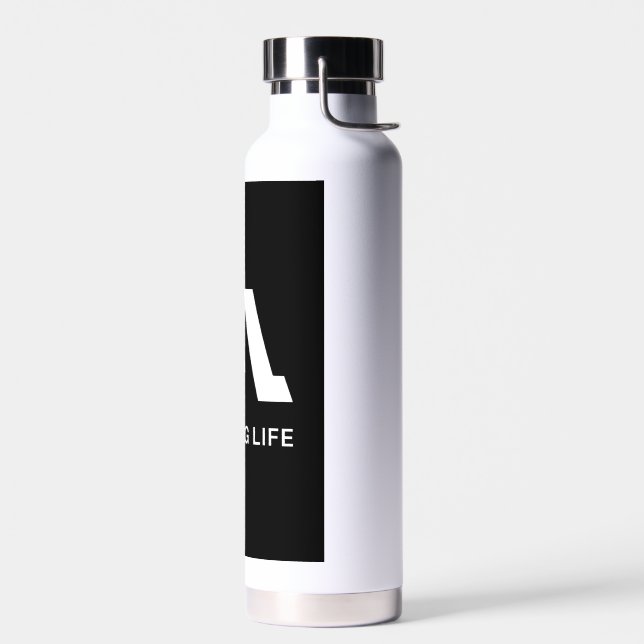 Erstaunliches Leben Monochrom A-Logo Trinkflasche (Links)