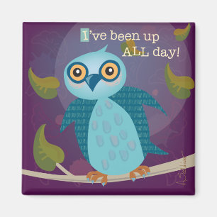 Erstaunte Eule im Mondschein-Magneten Magnet