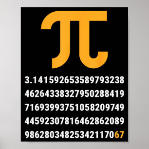 Erste 100 Ziffern von Pi 67 Nerds Geeks Mathelehre Poster