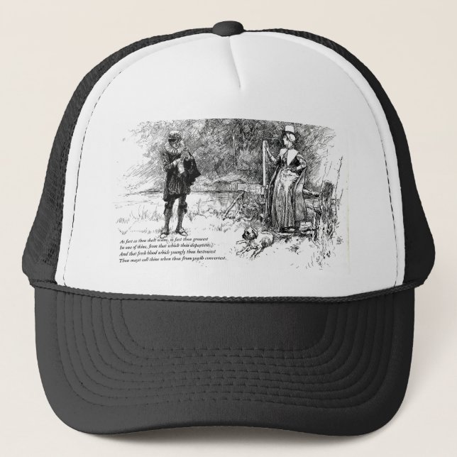 Erste 4 Linien des Sonetts # 11 durch Shakespeare Truckerkappe (Vorderseite)