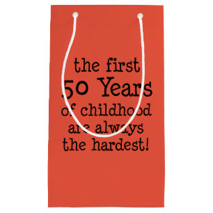 Erste 50 Jahre immer am härtesten 50. Geburtstag Kleine Geschenktüte