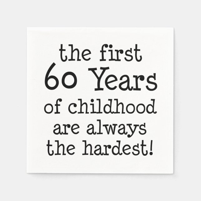 Erste 60 Jahre Napkins aus der Kindheit Serviette (Vorderseite)