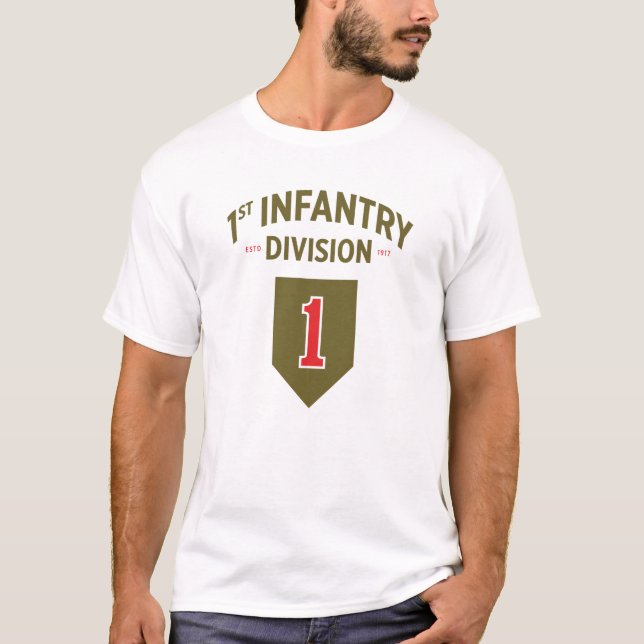 Erste Abteilung Infanterie Militärische Staaten T-Shirt (Vorderseite)