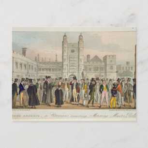 Erste Abwesenheit oder Etonianer, die auf die Morg Postkarte