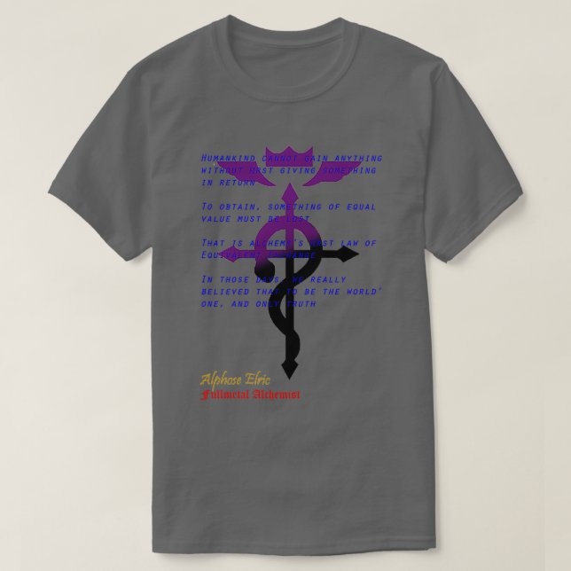 Erste Alchimiegesetze T-Shirt (Design vorne)