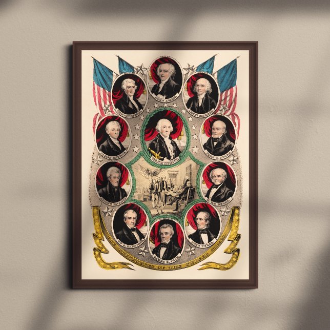 Erste amerikanische Präsidenten stellten 1844 Lith Poster (Von Creator hochgeladen)