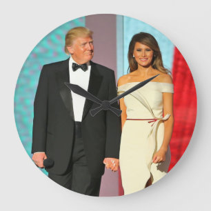 Erste Amtseinführung von Donald und Melania Trump Große Wanduhr