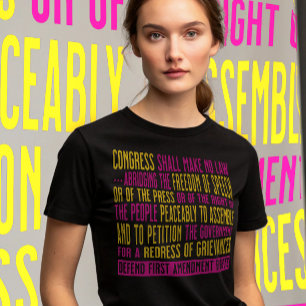 Erste Änderung Friedliche Protester-Farben T-Shirt