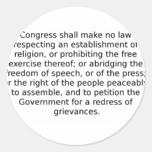 Erste Änderung Runder Aufkleber