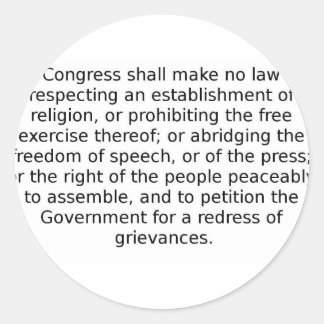 Erste Änderung Runder Aufkleber