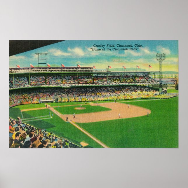 Erste Base Bleachers View of Crosley Field Poster (Vorne)