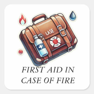 ERSTE BEIHILFE IM FALLE VON BRANDBRAND QUADRATISCHER AUFKLEBER